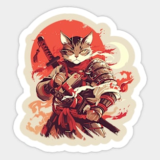 samurai cat Sticker